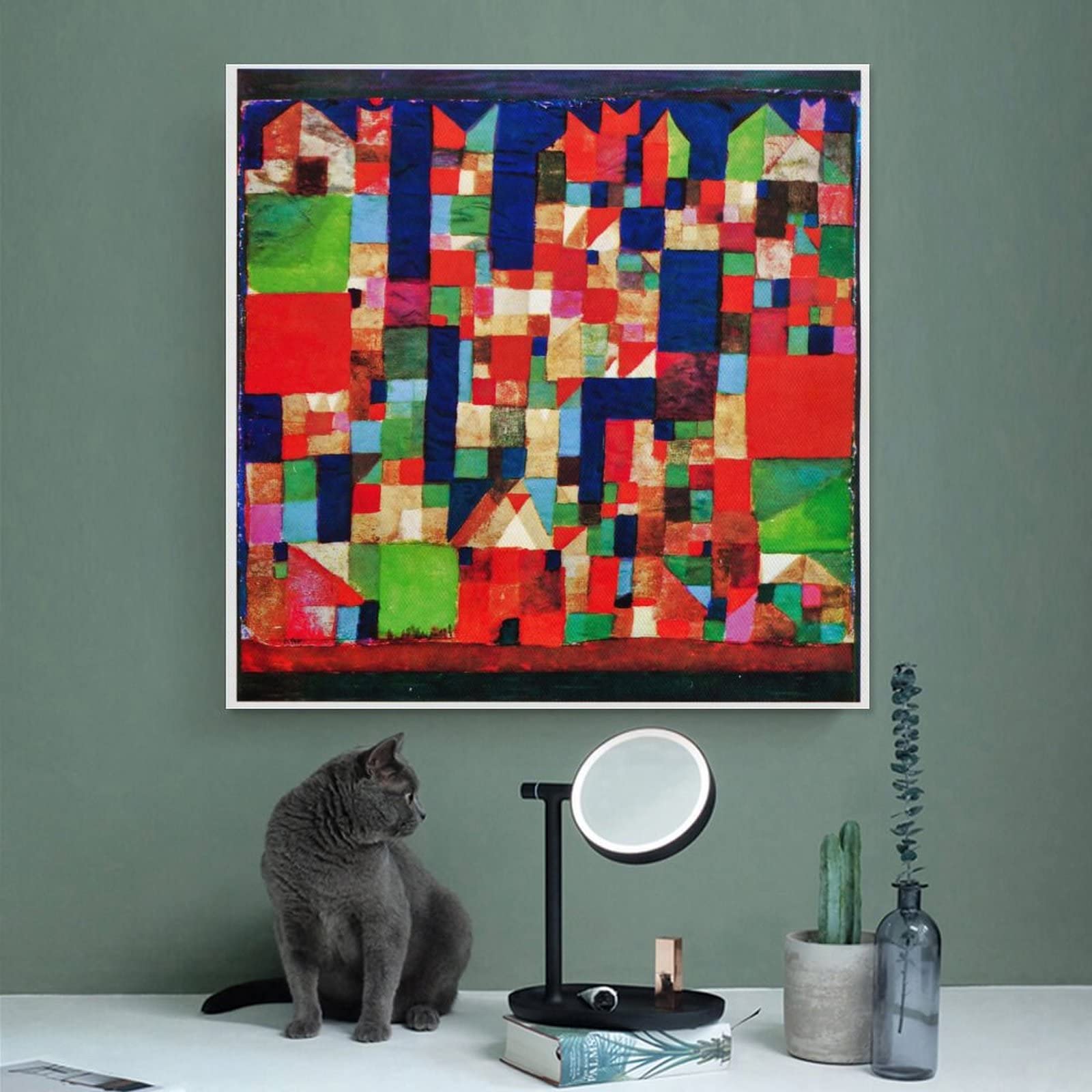 パウル・クレー、Paul Klee、【赤と白の丸屋根】、希少な画集画 パウル・クレー、Paul Klee、【赤と白の丸屋根】、希少な画集画